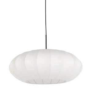 Lámpara de techo con cable en negro y tulipa blanca Steinhauer Sparkled light blanco y negro