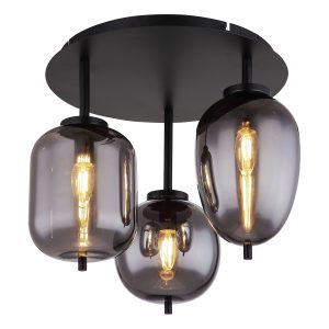 Lámpara de techo moderna de metal negro Globo Blacky